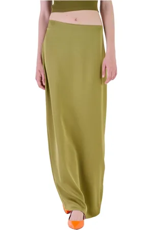 Silvian Heach Femme, Jupes, Vert, Taille: 44 FR Jupe longue à taille basse et fermeture éclair