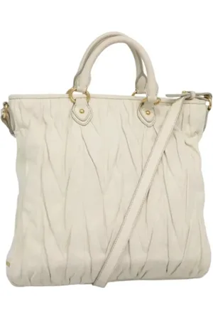 Miu Miu Femme, Pre-owned, Blanc, Taille: ONE Size Pre-owned Cuir sacs-main