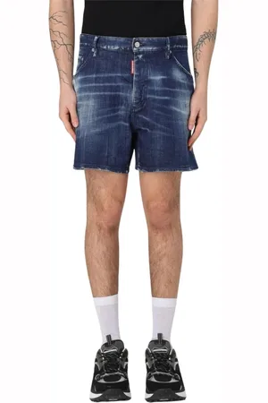 Dsquared2 Homme, Shorts, Bleu, Taille: M Shorts en Denim Élégants avec Effet Usé
