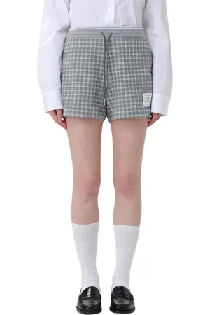 Thom Browne Femme, Shorts, Gris, Taille: 36 FR Shorts à Carreaux Gris à Cordon
