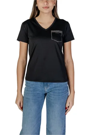 Liu Jo Femme, Tops, Noir, Taille: 44 FR T-shirt en coton à manches courtes collection