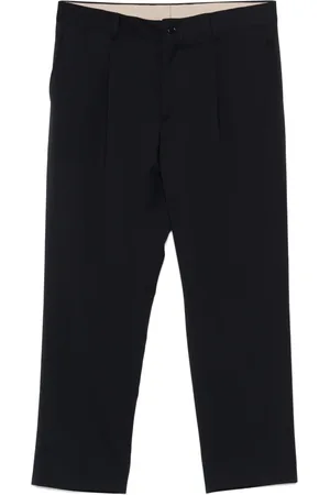 COSTUMEIN Homme, Pantalons, Bleu, Taille: L Pantalon en Laine Bleu avec Plis