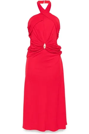 Elisabetta Franchi Femme, Robes, Rouge, Taille: 36 FR Robe Rouge Avec Fermeture Éclair