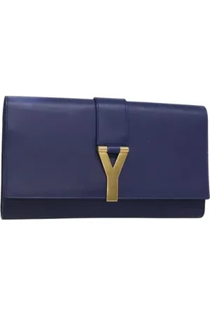 Saint Laurent Femme, Pre-owned, Bleu, Taille: ONE Size Pre-owned Cuir pochettes-minaudieres