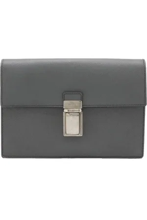 Prada Femme, Pre-owned, Gris, Taille: ONE Size Pre-owned Cuir pochettes-minaudieres