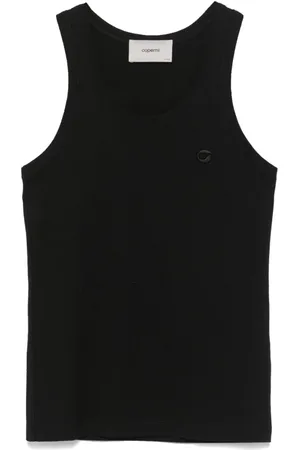 COPERNI Femme, Tops, Noir, Taille: 38 FR Débardeur Noir Léger avec Logo