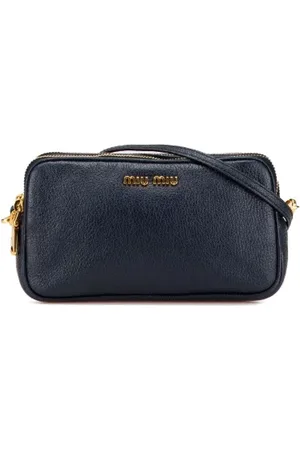 Miu Miu Femme, Pre-owned, Bleu, Taille: ONE Size Pre-owned Cuir sacs-ports-paule