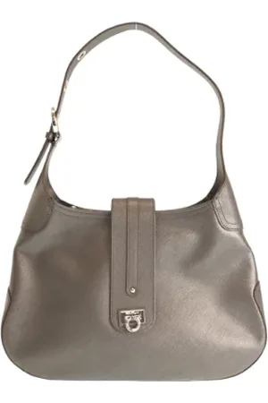 Salvatore Ferragamo Femme, Pre-owned, Gris, Taille: ONE Size Pre-owned Cuir sacs-ports-paule