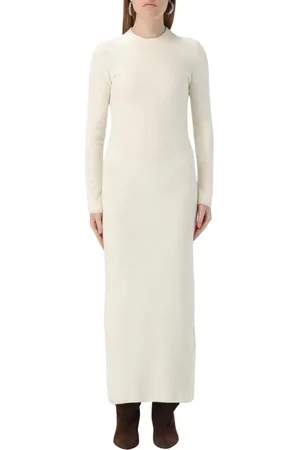 Jil Sander Femme, Robes, Blanc, Taille: 38 FR Élégante Robe Blanche en Tricot