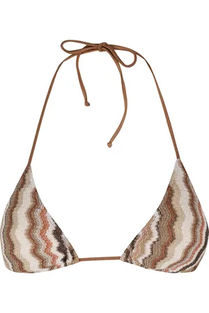 MC2 SAINT BARTH Femme, Maillots de bain, Brun, Taille: 36 FR Haut de Bikini Triangle Chevron