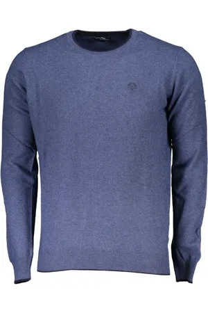 North Sails Homme, Pulls, Bleu, Taille: L Pull en Polyamide Bleu avec Broderie Logo