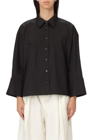 Michael Kors Femme, Blouses et Chemises, Noir, Taille: 36 FR Chemise Popeline Blanche pour Femmes