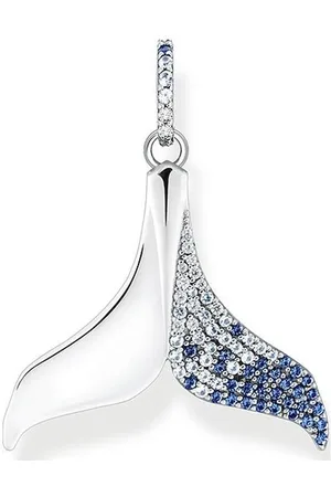 Thomas Sabo Femme, Accessoires, Bleu, Taille: ONE Size Pendentif Nageoire de avec Pierres Bleues de Couleur Argent, Bleu Pe931-644-1