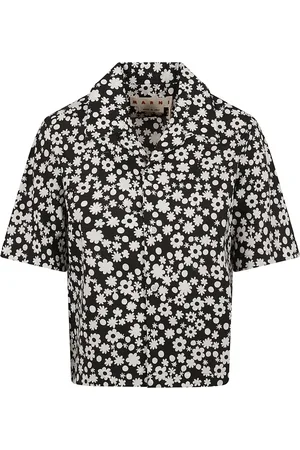 Marni Femme, Blouses et Chemises, Noir, Taille: 36 FR Chemisier sans manches à fleurs Pop Fields