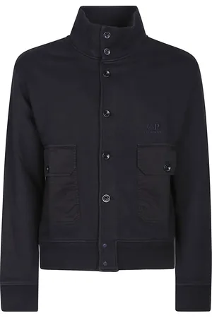 C.P. Company Homme, Vestes, Bleu, Taille: XL SweaT-shirt en polaire à boutons diagonaux