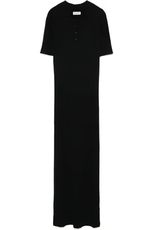 LE KASHA Femme, Robes, Noir, Taille: 36 FR Robe Noire à Manches Courtes