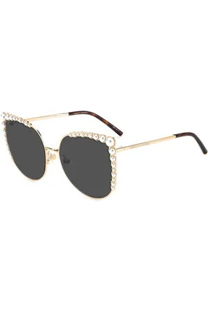 Carolina Herrera Femme, Accessoires, Jaune, Taille: 58 MM Lunettes de soleil or rose