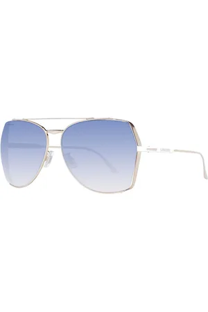Longines Femme, Accessoires, Gris, Taille: ONE Size Lunettes Aviateur Or Verres Bleu Dégradé
