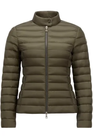 Moncler Femme, Vestes, Vert, Taille: 36 FR Manteau Vert Rempli de Duvet avec Fermeture Éclair