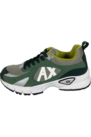 Armani Exchange Homme, Chaussures, Vert, Taille: 41 EU Baskets homme vertes en cuir lisse