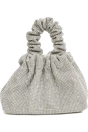 Twentyfour Femme, Sacs, Gris, Taille: ONE Size Sac Argent avec Ornements Étincelants