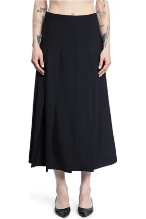 STUDIO NICHOLSON Femme, Jupes, Noir, Taille: 36 FR Jupe Noire Plissée Asymétrique en Laine