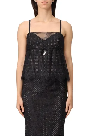 ANIYE BY Femme, Tops, Bleu, Taille: 40 FR Haut Bleu Sans Manches Col en V