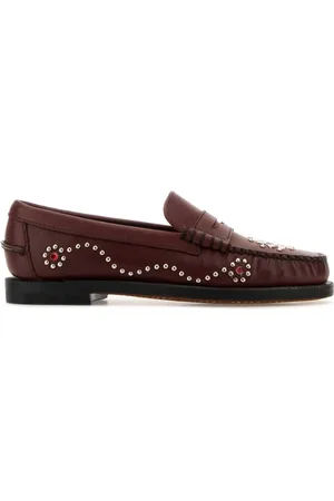 SEBAGO Femme, Chaussures, Rouge, Taille: 36 EU Mocassins Dandette en cuir bordeaux à lacets