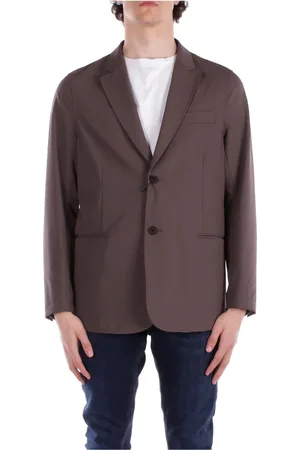 Emporio Armani Homme, Vestes, Brun, Taille: XL Vestes Marron avec Fermeture à Boutons