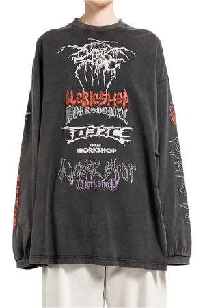 032c Femme, Tops, Gris, Taille: 40 FR Oversized Manches Longues Imprimé Telepresence