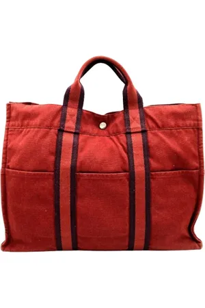 Hermès Femme, Pre-owned, Rouge, Taille: ONE Size Pre-owned Toile sacs-main