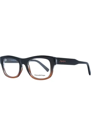 Ermenegildo Zegna Unisex, Accessoires, Brun, Taille: ONE Size Montures Optiques Rectangulaires Marron