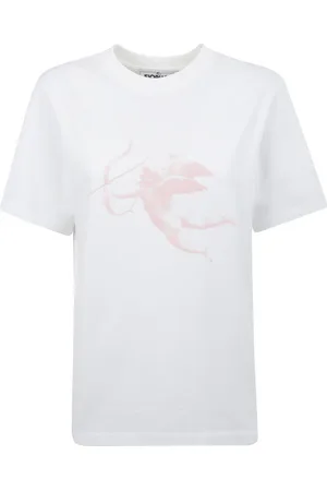 Fiorucci Femme, Tops, Blanc, Taille: 42 FR T-shirt blanc avec graphique Cupidon