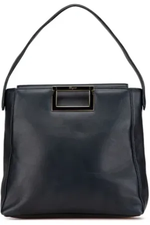 Salvatore Ferragamo Femme, Pre-owned, Bleu, Taille: ONE Size Pre-owned Cuir sacs-main