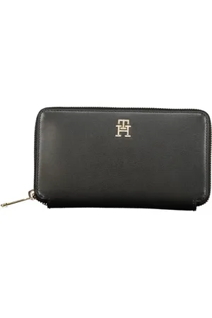 Tommy Hilfiger Femme, Accessoires, Noir, Taille: ONE Size Portefeuille Noir avec Plusieurs Compartiments et Fermeture Éclair