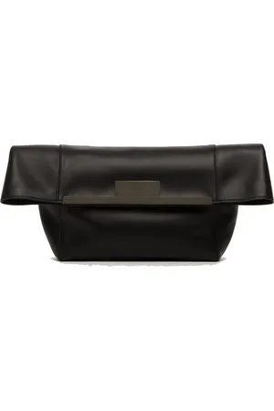 Max Mara Femme, Sacs, Noir, Taille: ONE Size Sac Pochette en Cuir de Veau Noir