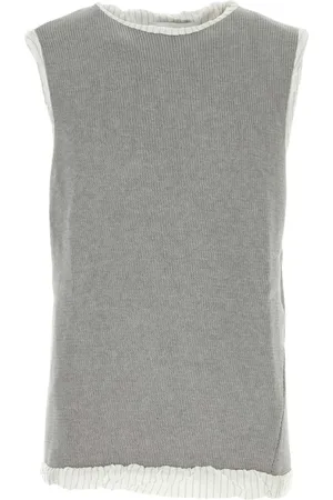 Hed Mayner Homme, Tops, Gris, Taille: S Gilet en Coton Gris Tricoté