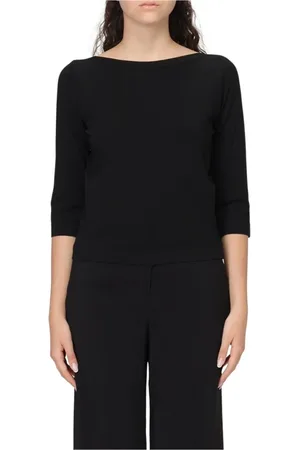 Roberto Collina Femme, Pulls, Noir, Taille: 38 FR Pull en tricot blanc à col bateau