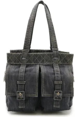 CHANEL Femme, Pre-owned, Bleu, Taille: ONE Size Pre-owned Denim cabas
