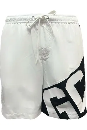 GCDS Homme, Maillots de bain, Blanc, Taille: XS Boxer Blanc Long avec Logo