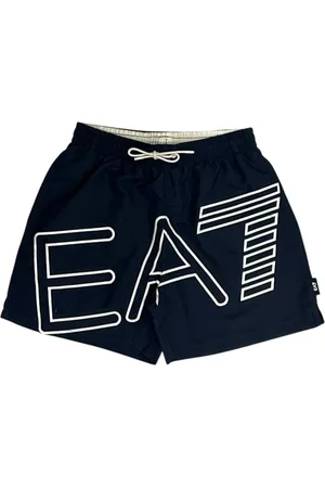 EA7 Homme, Maillots de bain, Bleu, Taille: XL Boxer de Bain Homme Bleu avec Logo Brodé