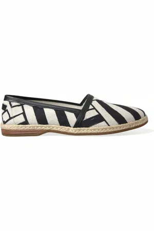 Dolce & Gabbana Homme, Chaussures, Noir, Taille: 41 EU Espadrilles en Toile Rayée Charme Élégant