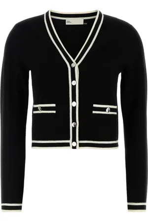Tory Burch Femme, Pulls, Noir, Taille: 38 FR Cardigan Kendra en mélange de laine noire