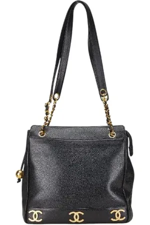 CHANEL Femme, Pre-owned, Noir, Taille: ONE Size Pre-owned Cuir cabas