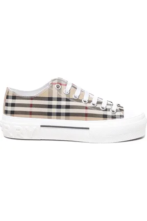 Burberry Femme, Chaussures, , Taille: 37 EU Baskets Check avec Bout en Caoutchouc