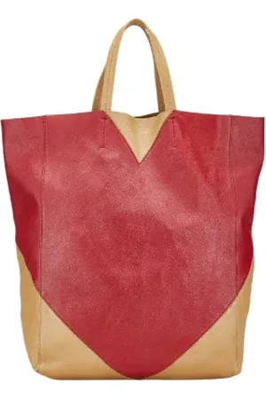 Céline Femme, Pre-owned, Rouge, Taille: ONE Size Pre-owned Cuir cabas