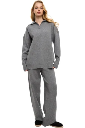 CESARE GASPARI Femme, Combinaisons et Ensembles, Gris, Taille: 40 FR Ensemble de Maille Minimaliste - Gris