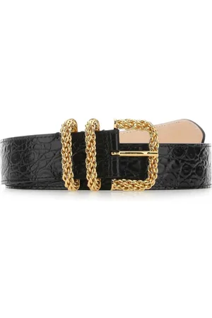 By Far Femme, Accessoires, Noir, Taille: M Ceinture en cuir noir Katina