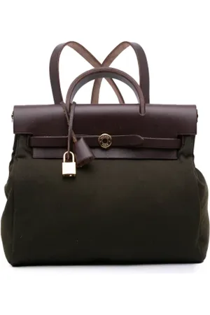 Hermès Femme, Pre-owned, Vert, Taille: ONE Size Pre-owned Toile sacs-dos
