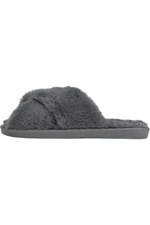 American Dreams Femme, Chaussures, Gris, Taille: 36 EU Chaussons en Fausse Fourrure Gris Foncé